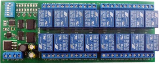 16 przekaźników RS485 MODBUS RTU