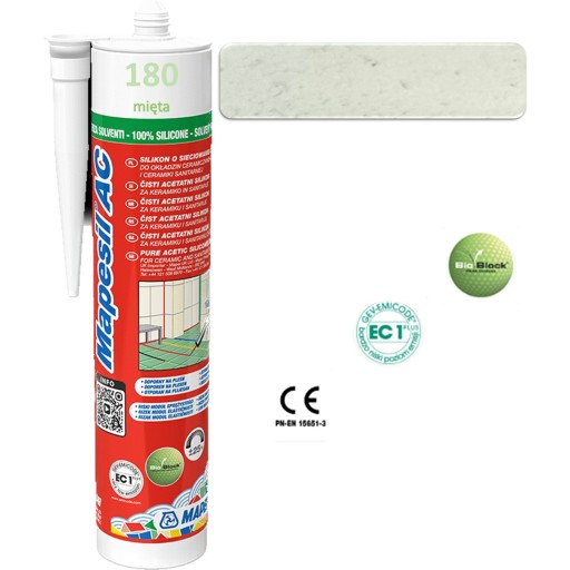 Silikon sanitarny MAPESIL AC 310ml - kolor 180 mięta