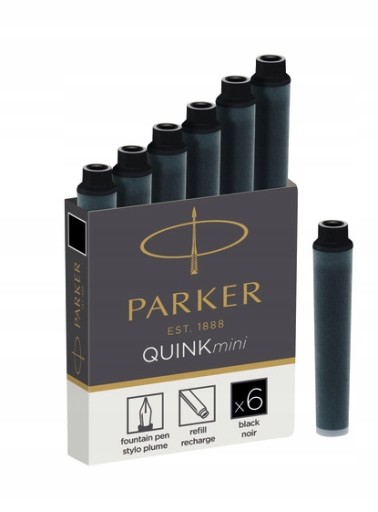 NABOJE MINI do pióra QUINK PARKER czarne 6 SZTUK 1950407