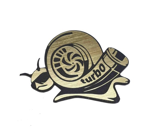 Naklejka Emblemat TURBO ŚLIMAK złota 60x45mm