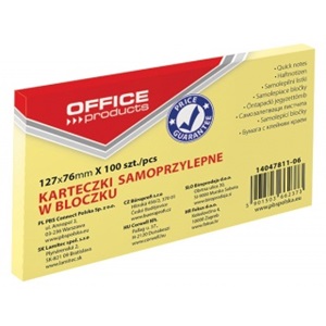 Notes samoprzylepny Office Products 127x76mm żółty