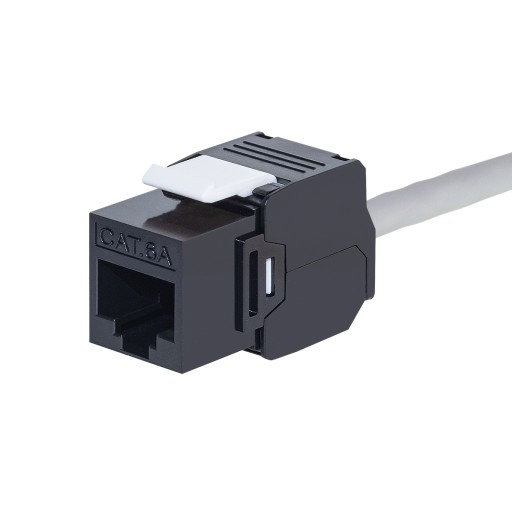 Moduł keystone jack RJ45 kat. 6A UTP, beznarzędziowy, Netrack, czarny
