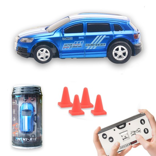 Mini 1:64 Drink Can Design RC Car with Remote Controller Road Blocks Drift