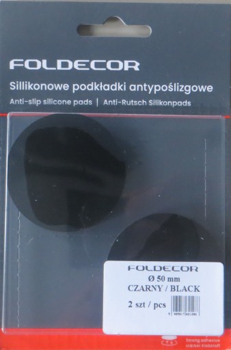 2X SILIKONOWE PODKŁADKI ANTYPOŚLIZGOWE czarne fi 50 mm SAMOPRZYLEPNE