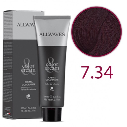 ALLWAVES PROFESJONALNA FARBA DO WŁOSÓW 7.34 100ml