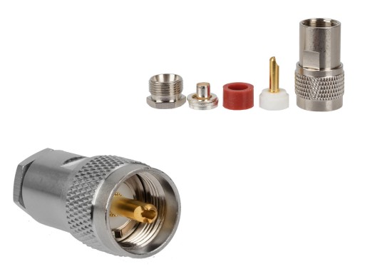 Wtyk UC-1 klampowany na RF-7 Aircell 7 PTFE/GOLD