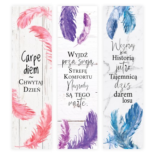 Zakładki do książek FEATHERS cytaty - 3 szt.