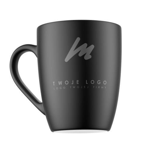 KUBEK Z LOGO MATOWY REKLAMOWY NADRUK LOGO 50SZT KALKOMANIA ALL BLACK