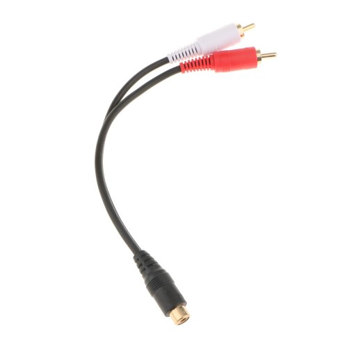 Adapter kabla audio z wtykiem męskim F na 2x Y 0,2 metra