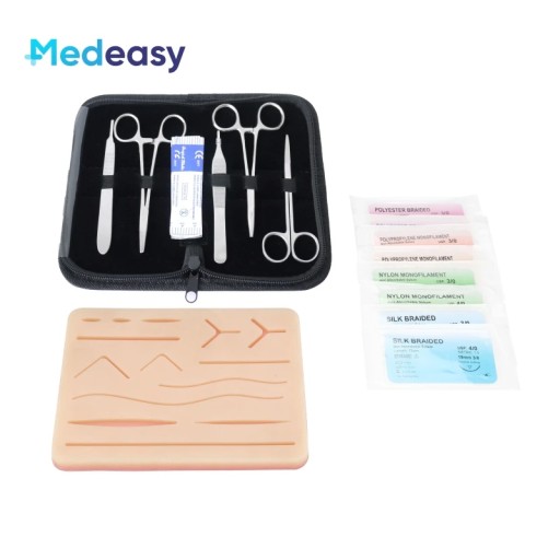 Suture Training Kit with Silicone Skin Pad with Mesh Medical Students