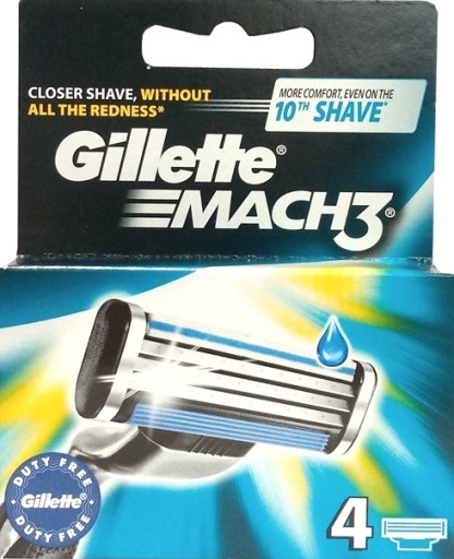 GILLETTE WKŁADY DO MASZYNKI MACH 3 4 SZTUKI oryginalne