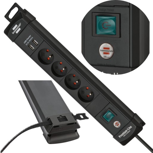 LISTWA ZASILAJACA PRZEDŁUŻACZ USB 4 GNIAZD 1,80M