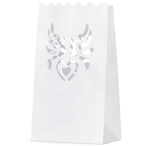 LAMPION torebki na świece GOŁĄBKI SERCA 10 szt