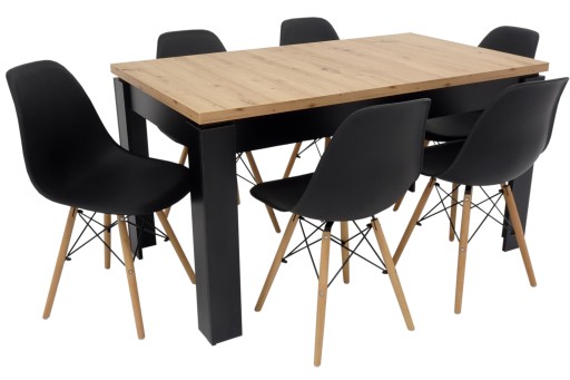 6 krzeseł i stół 80x140 rozkładany do 180 cm