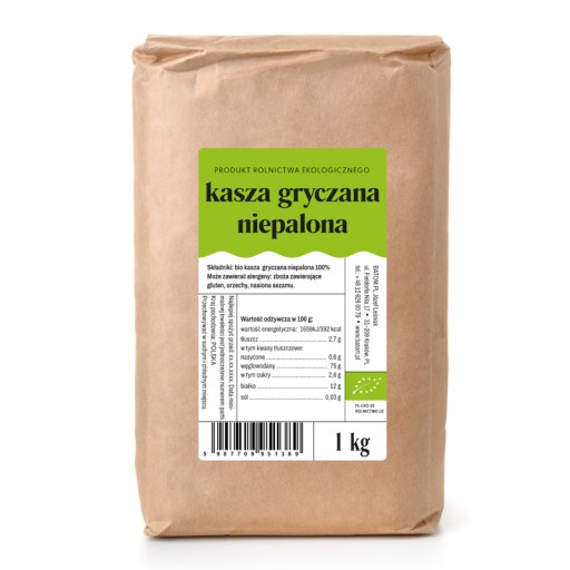EKOLOGICZNA KASZA GRYCZANA NIEPALONA 1KG BIO