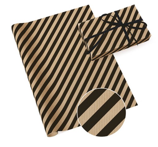 PAPIER PREZENTOWY KRAFT CZARNE PASKI PASY URODZINY PARTY 70X200 CM