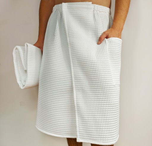 Zestaw kilt + ręcznik do sauny Wafel biały S/M