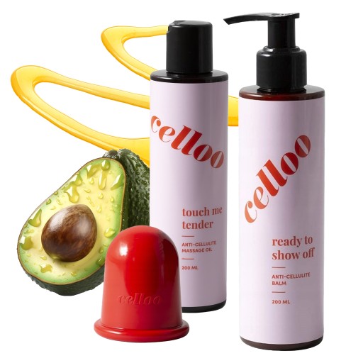 Zestaw Celloo BALSAM z kofeiną + OLEJEK antycellulitowy + BAŃKA masażer