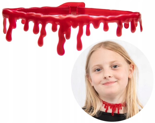 NASZYJNIK IMITACJA KRWI Podcięte gardło HALLOWEEN