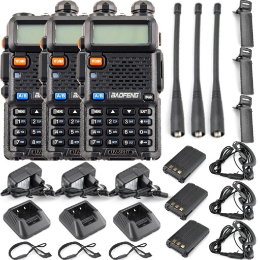 RADIOTELEFON KRÓTKOFALÓWKA BAOFENG UV-5R HT 5W 3x