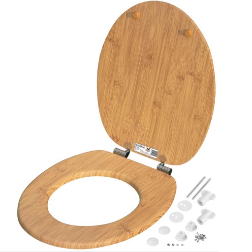 DESKA SEDESOWA WC WOLNOOPADAJĄCA MDF BAMBUS