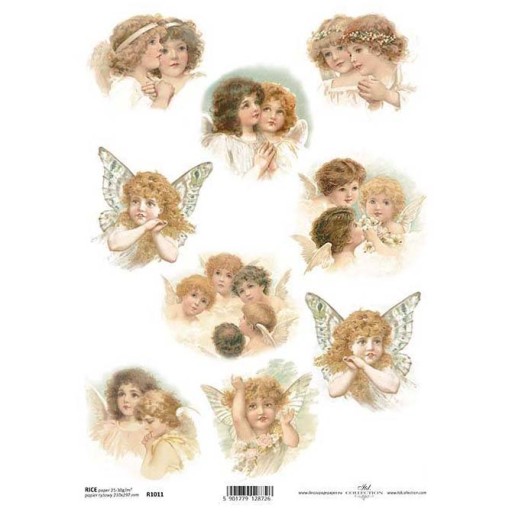 PAPIER RYŻOWY do decoupage anioły