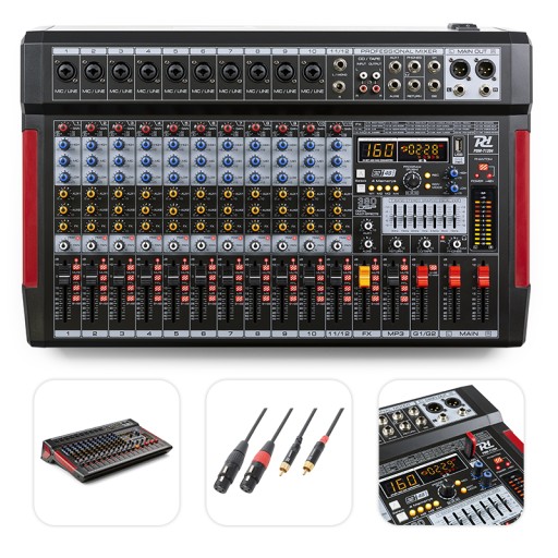 Profesjonalny Mikser 12-kanał DSP BT kabel XLR/RCA