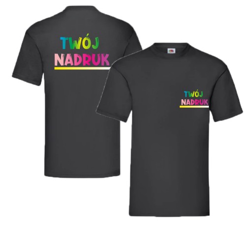 Koszulka z własnym nadrukiem PRZÓD_TYŁ Logo/napis