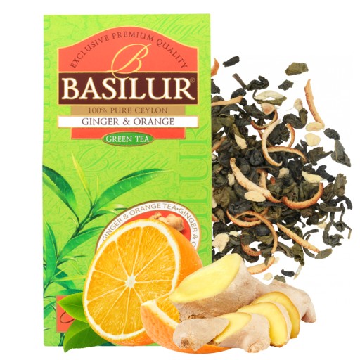 Basilur GINGER & ORANGE herbata zielona IMBIR 100g