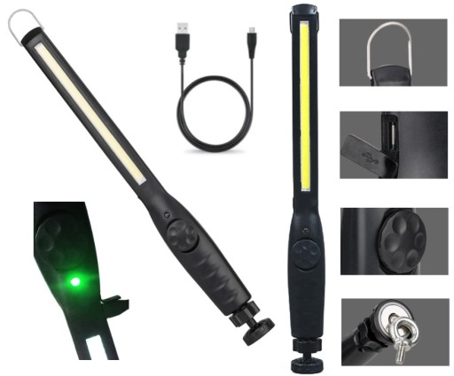 LAMPA WARSZTATOWA LED AKUMULATOROWA turystyczna LATARKA GARAŻOWA