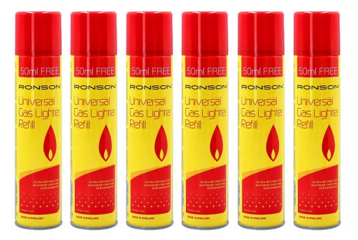 6 X GAZ DO ZAPALAREK RONSON 250ml +50ml+APLIKATORY