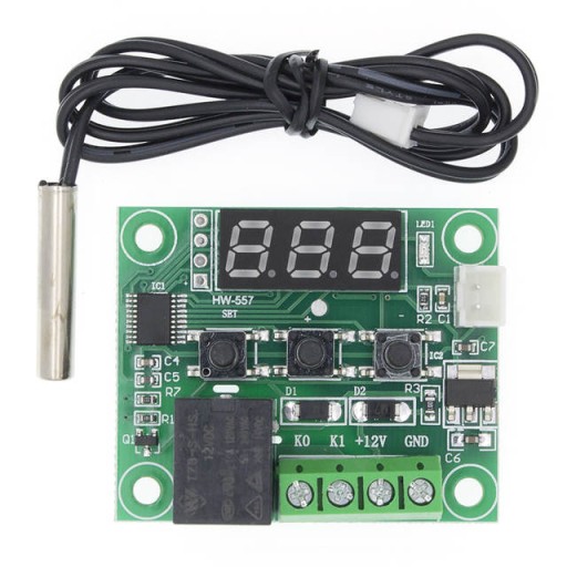 Cyfrowy termostat W1209 regulowany 12V -50C +110C