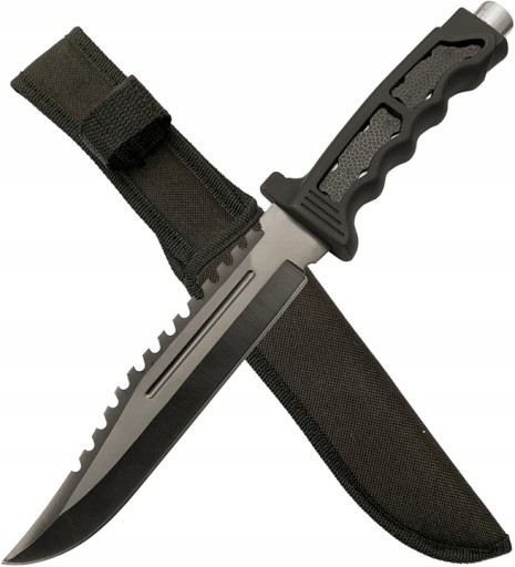 KANDAR RAMBO NÓŻ TAKTYCZNY WOJSKOWY Z KABURĄ SURVIVAL STAL TYPU 420 - 29 cm