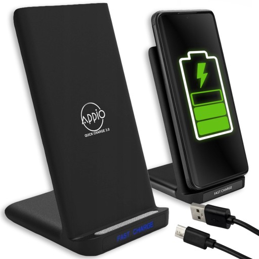 ŁADOWARKA INDUKCJA Bezprzewodowa Szybka Stacja ładująca QUICK 15W QC USB C
