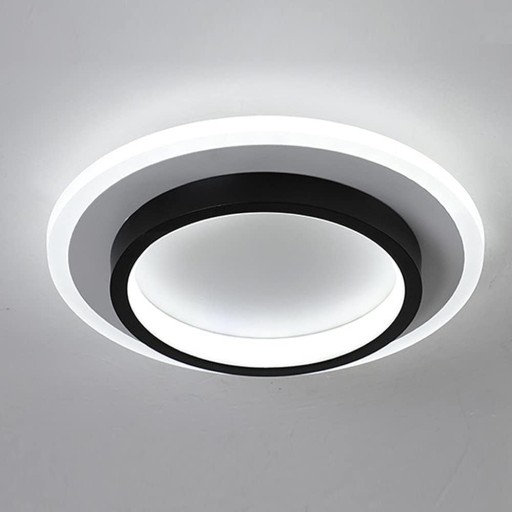 LAMPA SUFITOWA PLAFON LED CZARNA OKRĄGŁY BIAŁY 6000K NOWOCZESNA DO SALONU