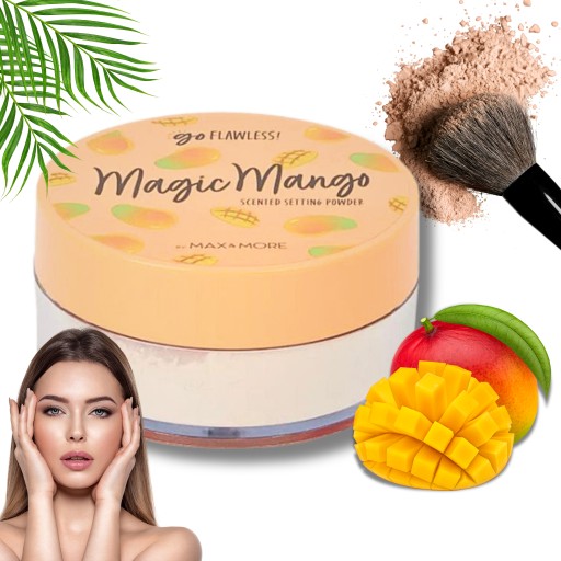 Puder Max&More matujący sypki, zapach mango transparentny XXL 22 g makijaż