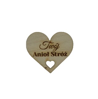 Decoupage serduszko dla Aniołka Twój Anioł Stróż