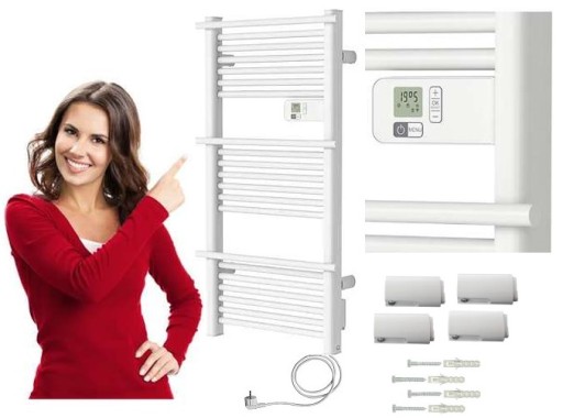 GRZEJNIK ELEKTRYCZNY łazienkowy DRABINKA 500W TERMOSTAT