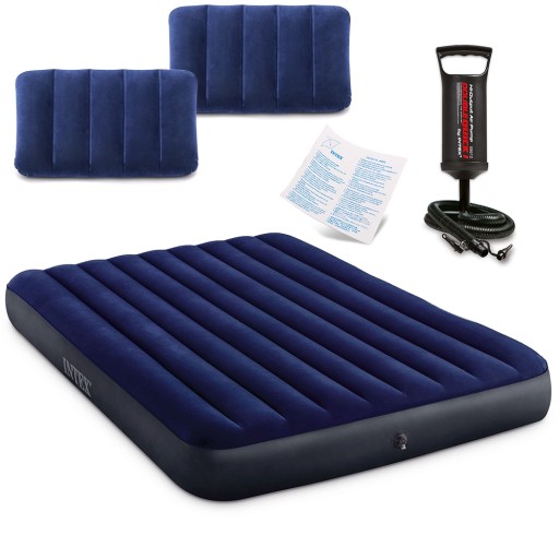 Materac dmuchany welurowy 2os + pompka Intex 64765