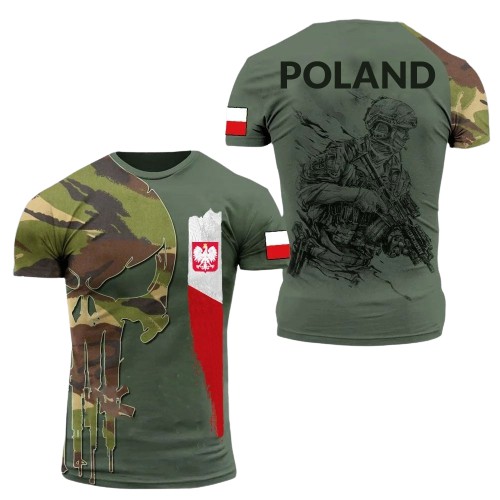 T-SHIRT MĘSKI KOSZULKA 3D WOJSKOWA POLAND