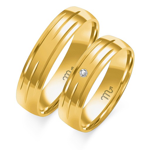 ZŁOTE OBRĄCZKI ŚLUBNE PRÓBA 585 DIAMENT M.JOPEK