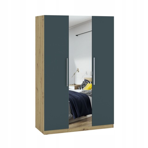 SZAFA Z LUSTREM TRZYDRZWIOWA DĄB ARTISAN 136 CM