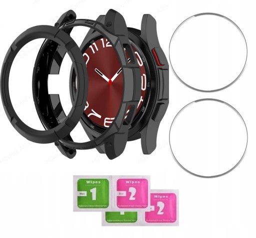 2x Szkło Hartowane 9H +Etui Ochronne + Ramka na Bezel