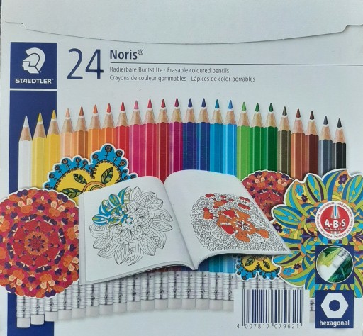 STAEDTLER KREDKI OŁÓWKOWE Z GUMKĄ NORIS 24 kolory