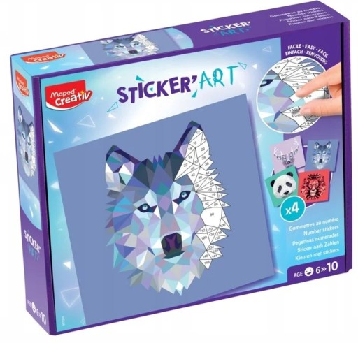 Creativ Sticker Art Przyklejanie po numerach Zwierzęta Maped Creativ