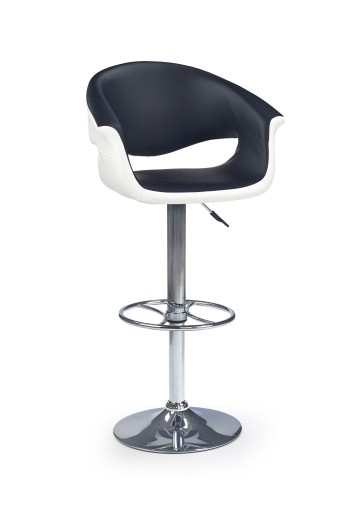 HOKER BIAŁO-CZARNY H46 ECO-SKÓRA STAL CHROM