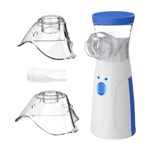 Ręczny inhalator parowy Steamer do twarzy z maską na twarz Siatka niebieska