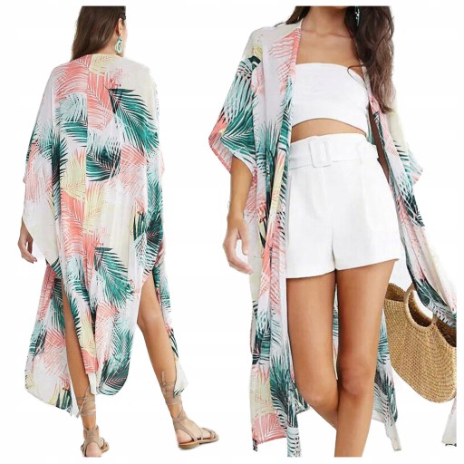 PAREO na plażę PLAŻOWE długa LETNIA sukienka PLAŻOWA narzutka tunika BOHO