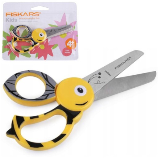 Nożyczki dziecięce Fiskars 1003747 PSZCZÓŁKA 13cm