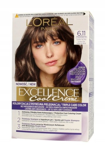 LOREAL EXCELLENCE FARBA 6.11 CIEMNY BLOND
